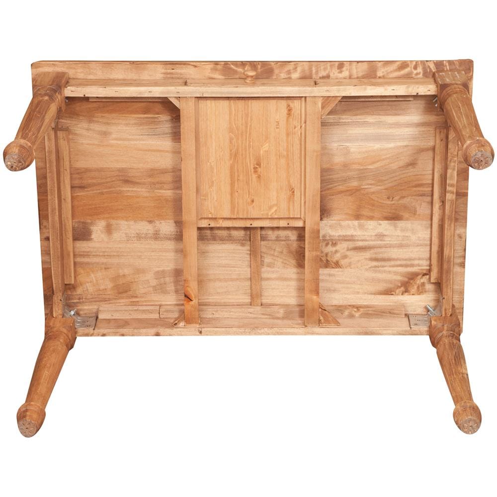 Tavolo Scrittoio Country In Legno Massello Di Tiglio Finitura Naturale 120x80x80 Cm - Foto 2