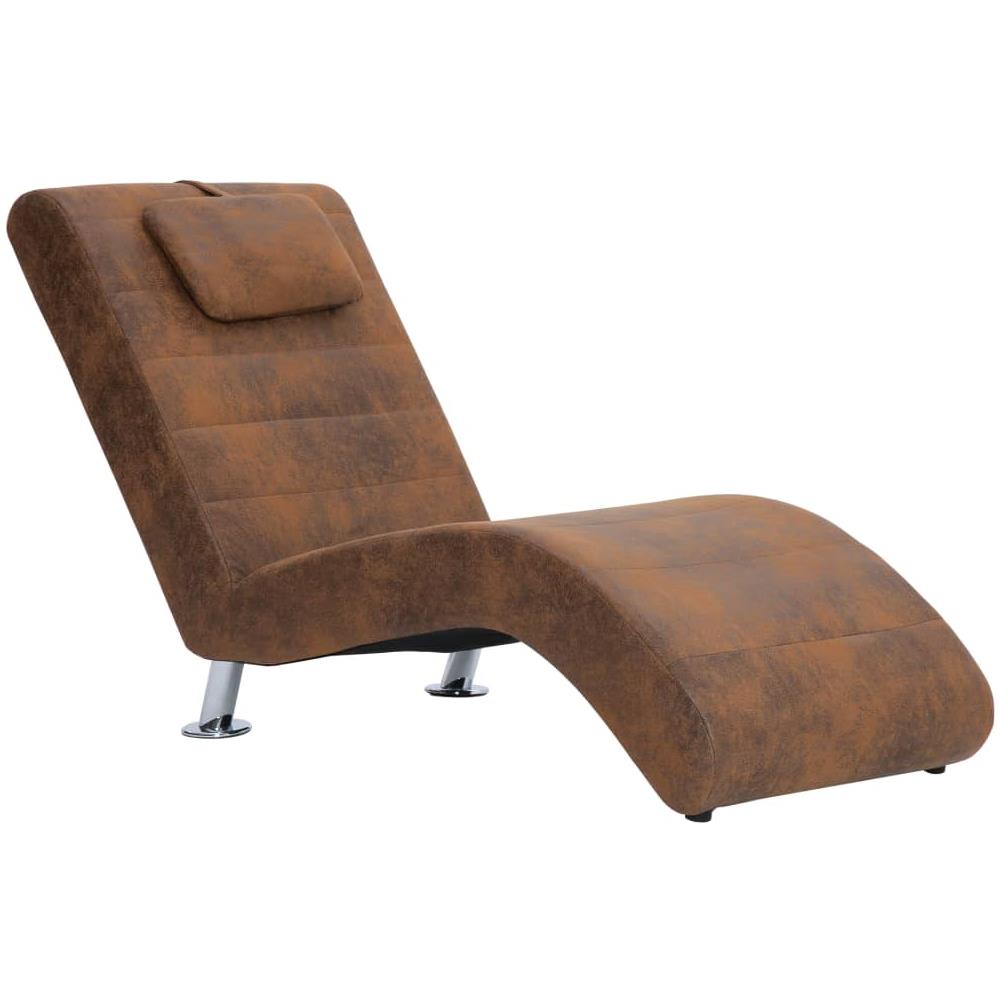 Poltrona Relax Con Cuscino Marrone In Pelle Sintetica Scamosciata - Foto 2