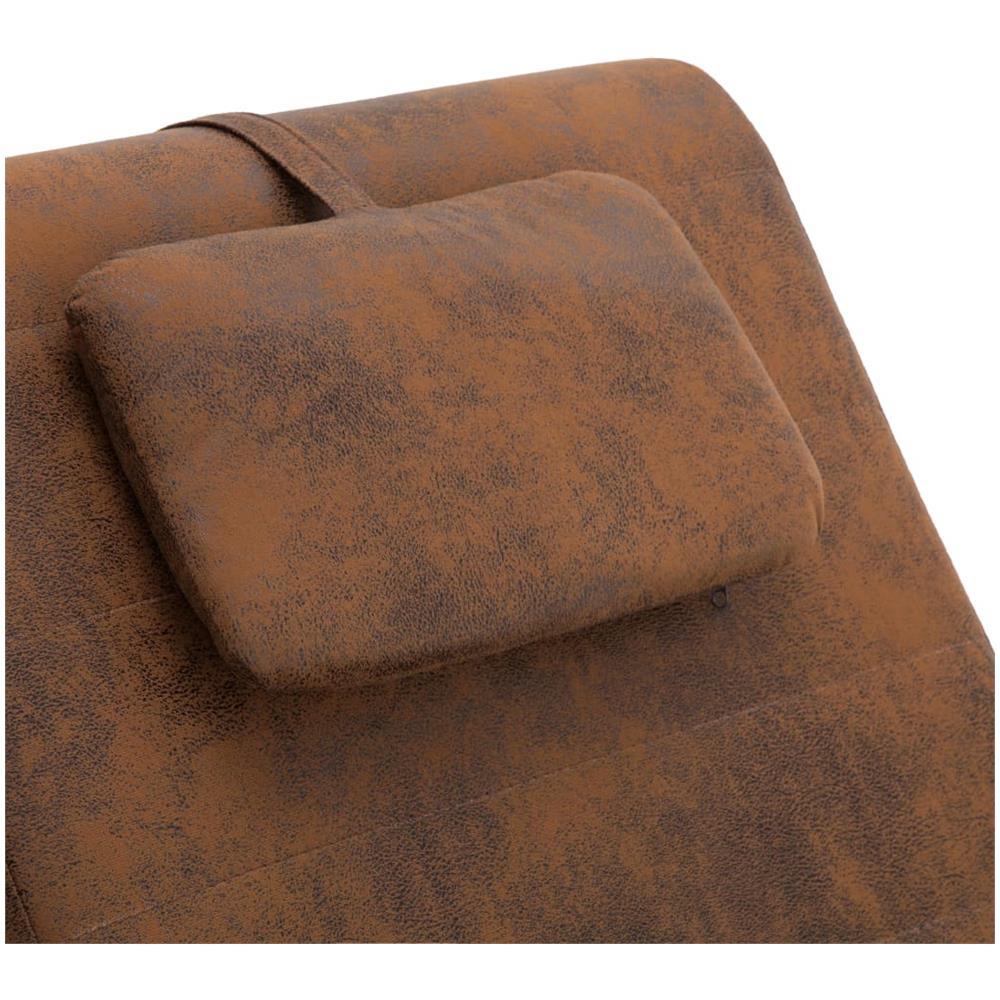 Poltrona Relax Con Cuscino Marrone In Pelle Sintetica Scamosciata - Foto 8