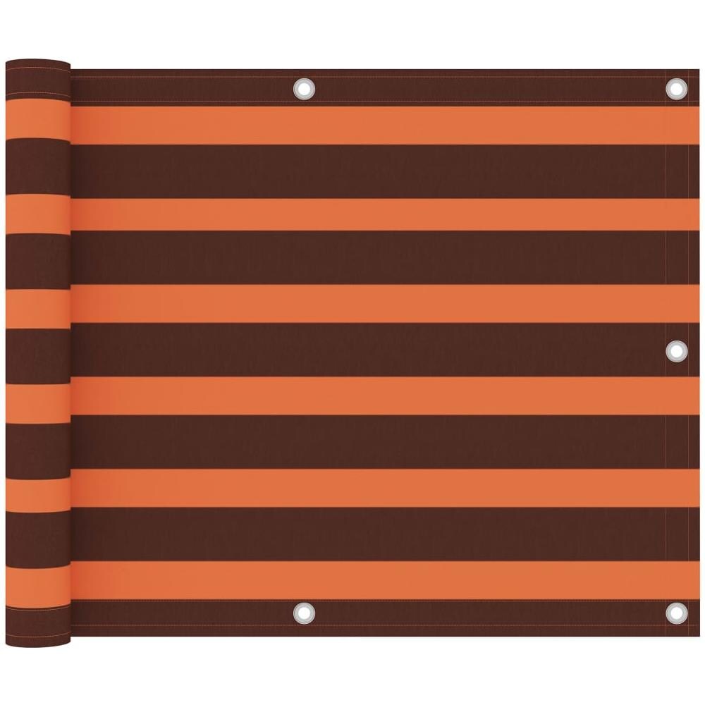 Paravento Balcone Arancione e Marrone 75x400 cm Tessuto Oxford - Foto 1