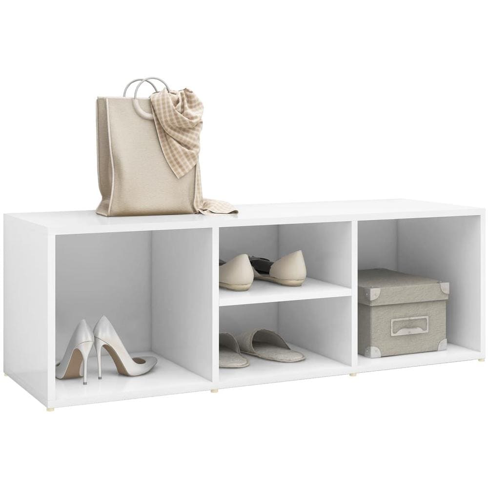 Scarpiera con Panchina Bianca 105x35x35 cm in Legno Multistrato - Foto 2