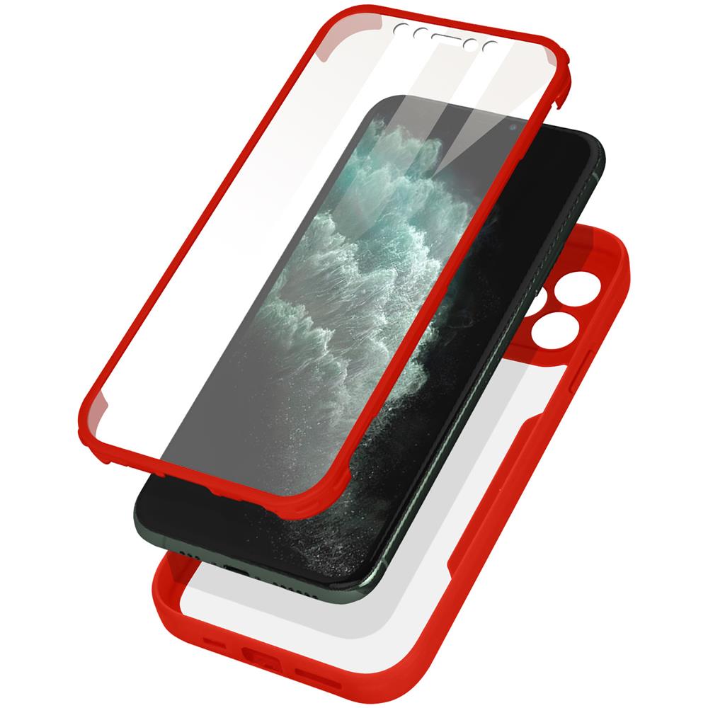 Cover Iphone 11 Pro Retro Plexiglass Fronte Polimero Rinforzata Bordo Rosso - Foto 1