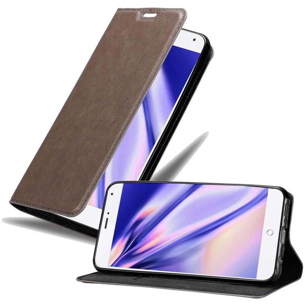 Custodia Compatibile Con Meizu Mx4 In Bruno Caffè - Coperchio Protettiva Con Chiusura Magnetica, Funzione Stand E Tasca Per Le Carte - Foto 1