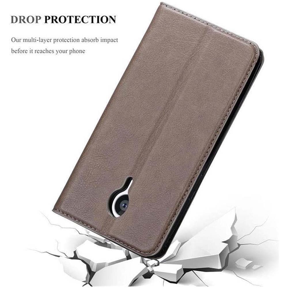 Custodia Compatibile Con Meizu Mx4 In Bruno Caffè - Coperchio Protettiva Con Chiusura Magnetica, Funzione Stand E Tasca Per Le Carte - Foto 8