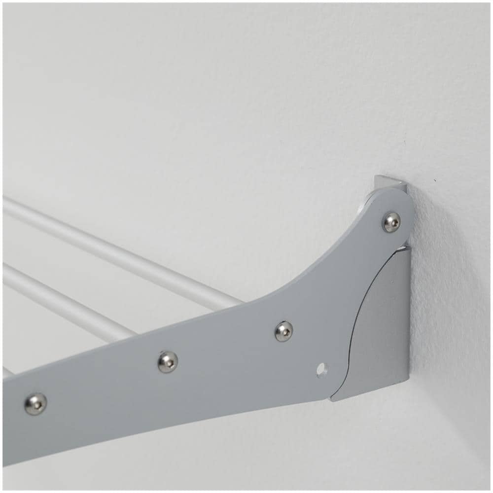 3x Stendino Da Parete, Stendibiancheria A Muro Autoportante, Stendino A Scomparsa In Alluminio E Acciaio 100x50x10 Cm, Foxydry Fold 100 - Foto 3