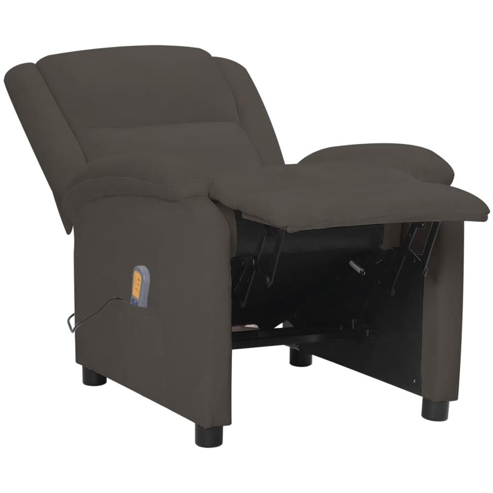 Poltrona Elettrica Massaggiante Grigio Scuro In Velluto - Foto 8