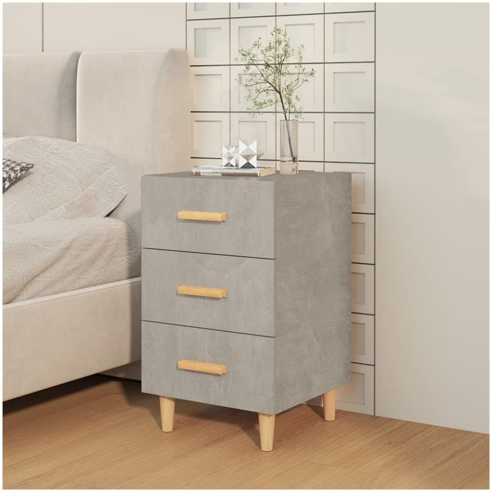 Comodino Grigio Cemento 40x40x66 Cm In Legno Multistrato - Foto 2