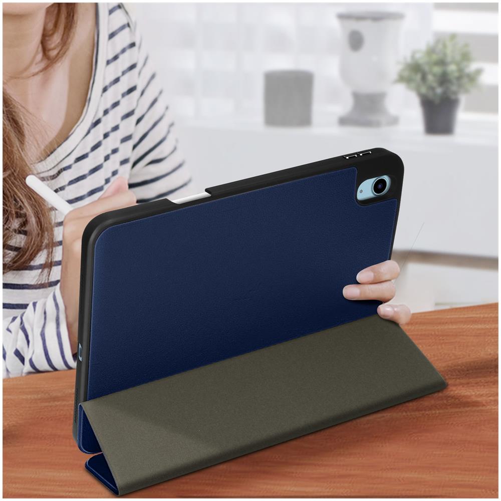 Custodia Ipad 10.9 2022 / 11 2025 Copertina Funzione Supporto E Tastiera Blu Scuro - Foto 6