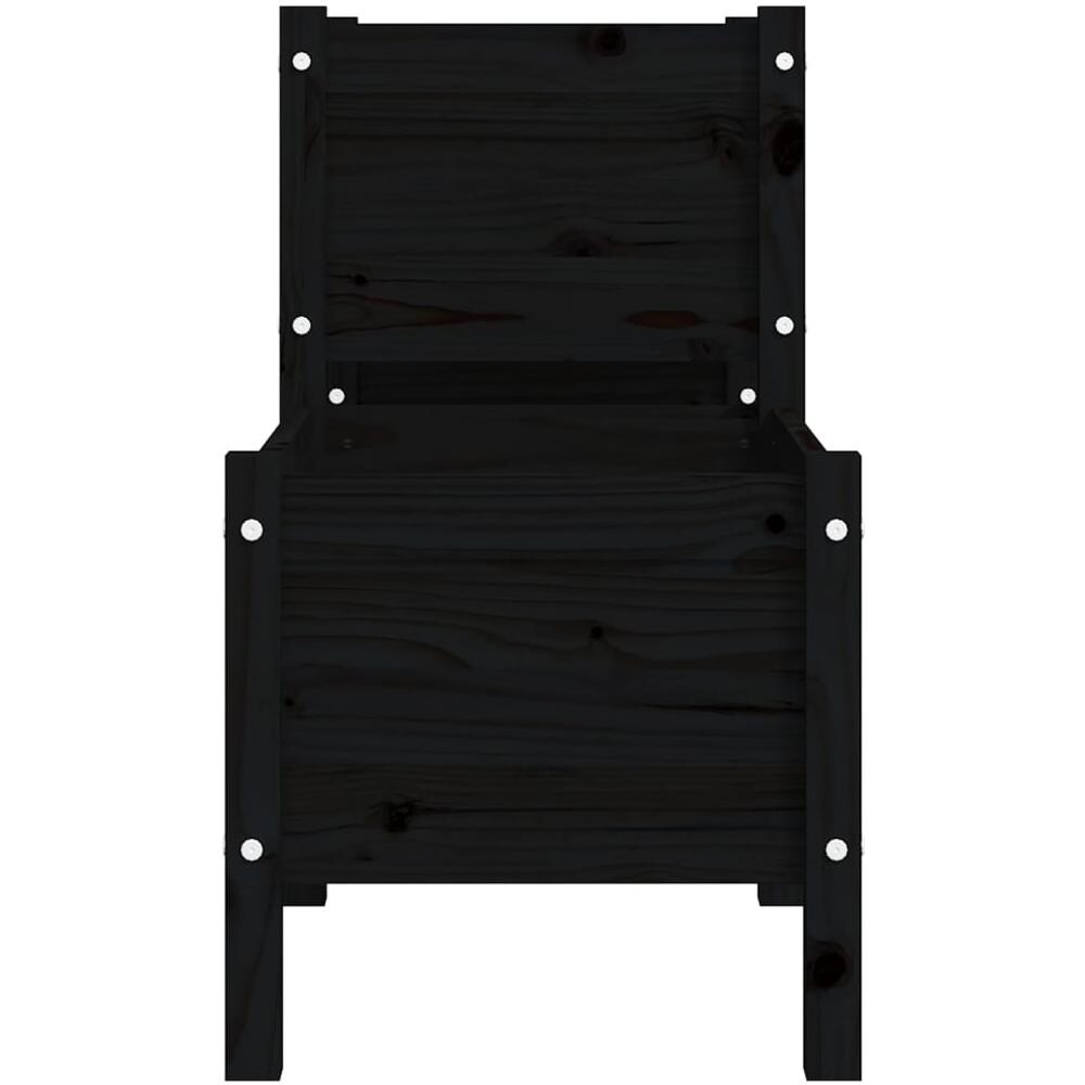 Fioriera Nera 178,5x44x75 cm in Legno Massello di Pino - Foto 2