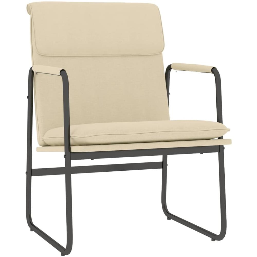 Sedia Lounge Crema 55x64x80 Cm In Tessuto - Foto 2