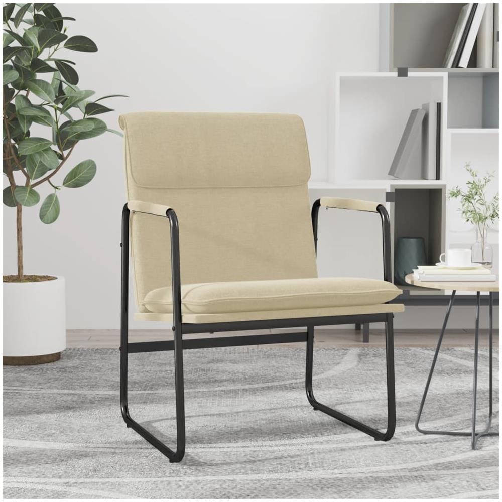 Sedia Lounge Crema 55x64x80 Cm In Tessuto - Foto 1