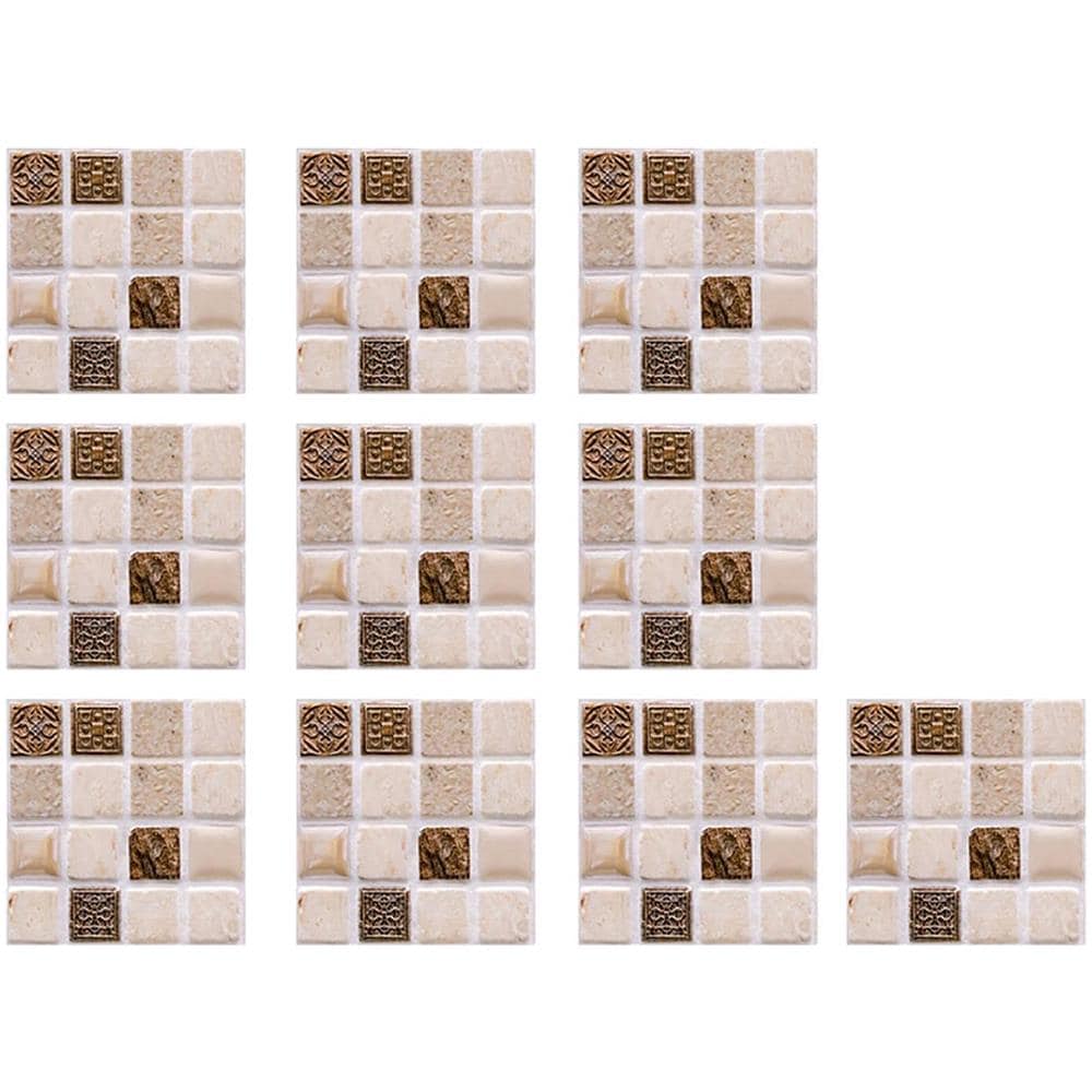 Adesivi Impermeabili Per Piastrelle Pavimento Rivestimento Mosaico 3d 30 Pezzi 10x10 Cm White - Foto 1