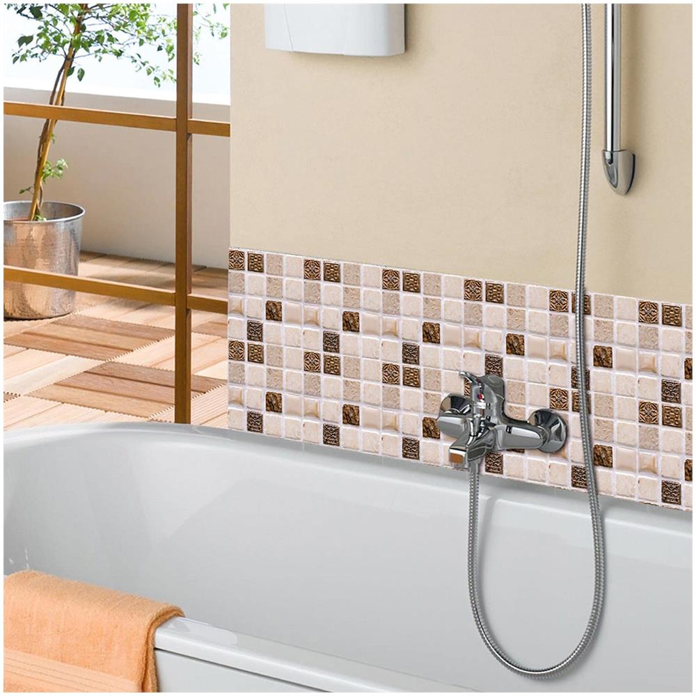 Adesivi Impermeabili Per Piastrelle Pavimento Rivestimento Mosaico 3d 30 Pezzi 10x10 Cm White - Foto 7