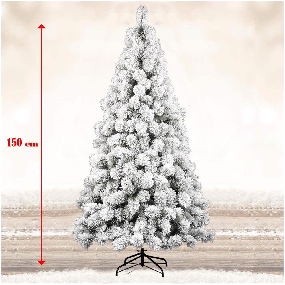 Albero Di Natale Innevato Des Alpes 150cm 198 Rami Super Folto Effetto Neve - Foto 6