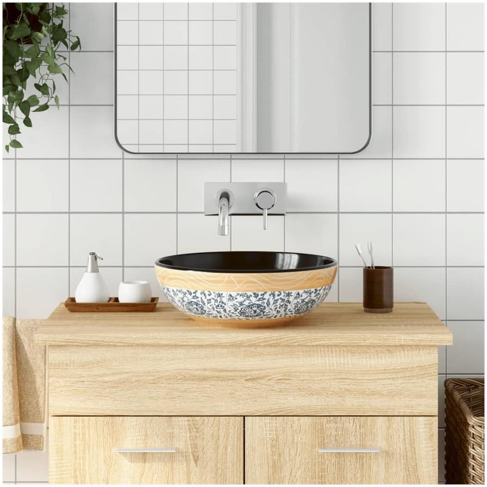 Lavabo Da Appoggio Multicolore Rotondo F41x14 Cm Ceramica - Foto 1