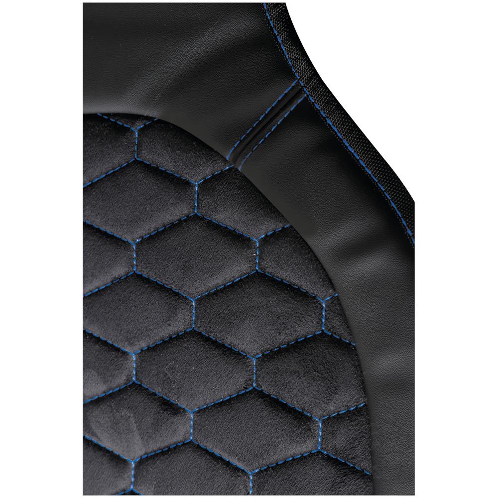 Daytona, Coppia Coprisedili Anteriori In Skeentex E Tessuto Microfibra Scamosciato - Nero /blu - Foto 3