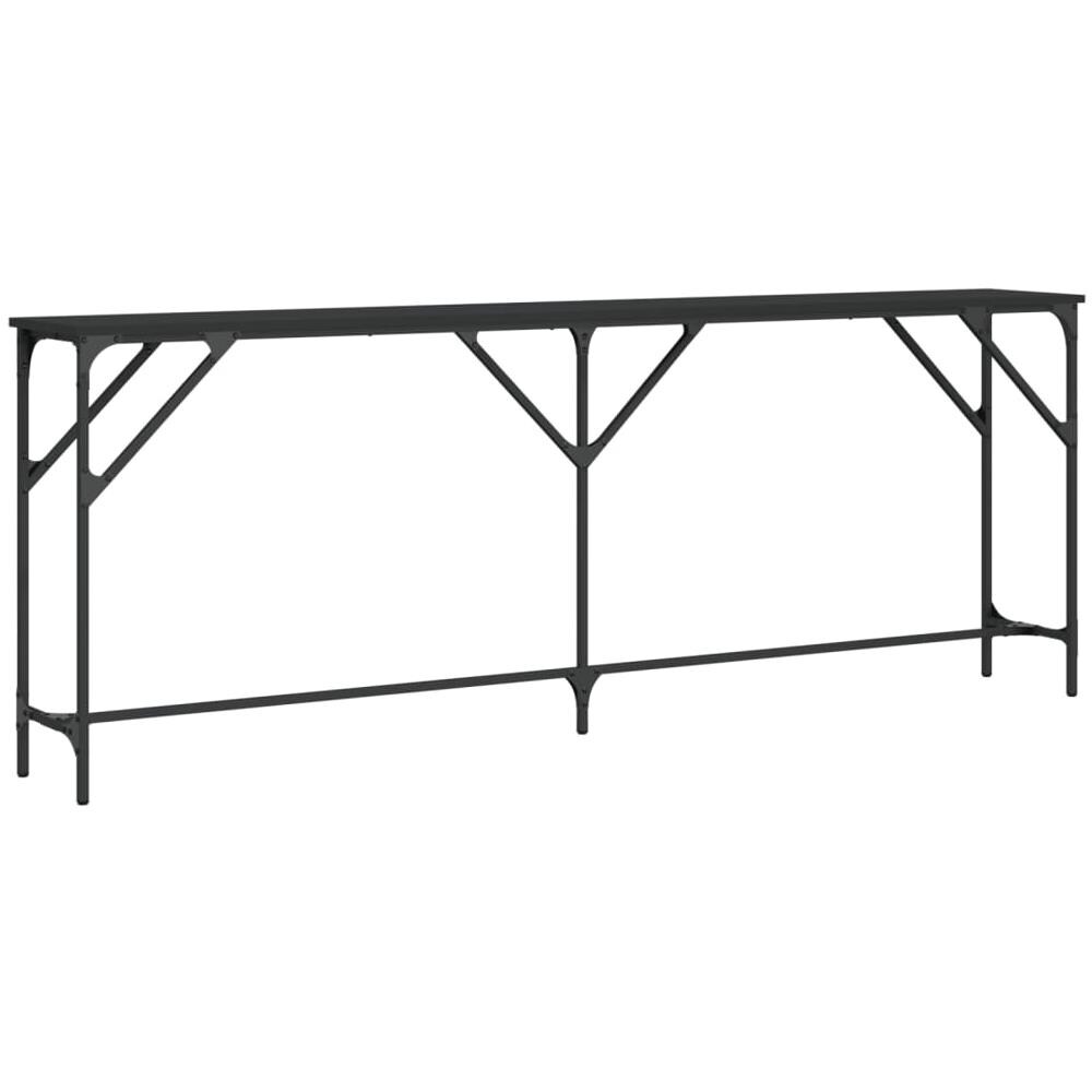 Tavolino Consolle Nero 200x29x75 Cm In Legno Multistrato - Foto 2