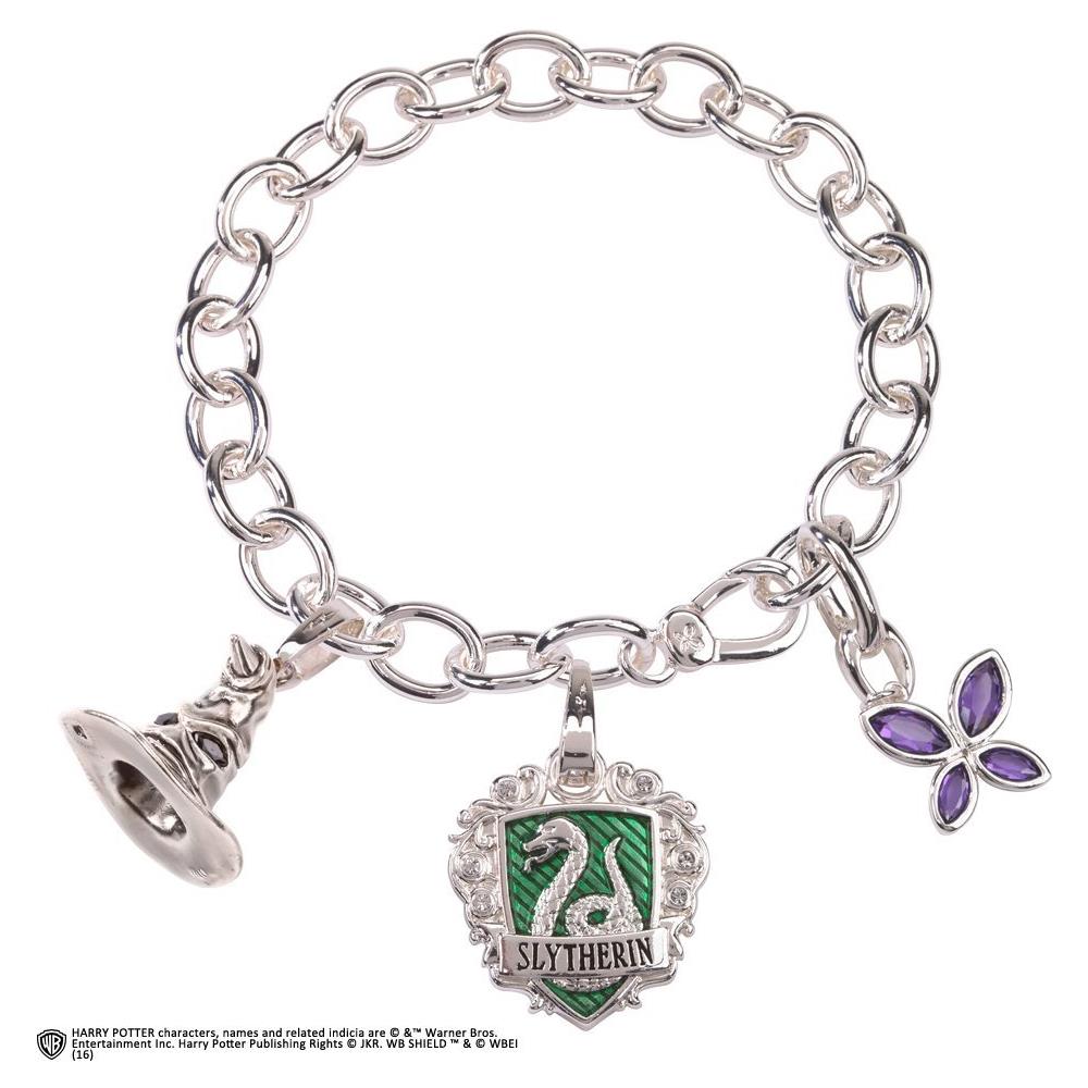 Braccialetto Serpeverde Harry Potter Charm Bracelet Lumos Slytherin (silver Plated)  - Foto 2