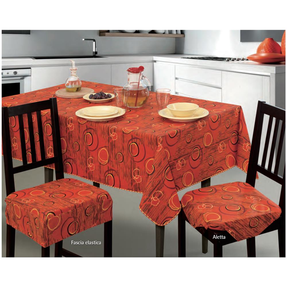 Tovaglia Copritavolo Resinata Antimacchia Modello Canyon Made In Italy 140x230 Arancio - Foto 4