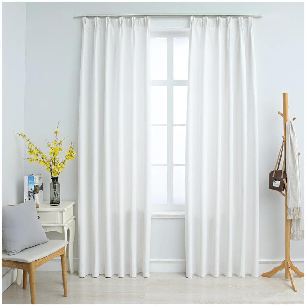 Tende Oscuranti Con Ganci 2 Pz Avorio 140x245 Cm - Foto 1
