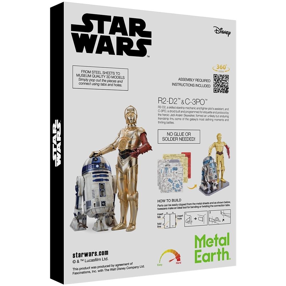 Metal Earth Star Wars R2-d2 & C-3po, Gift Box Puzzle Di Metallo 3d - Foto 2