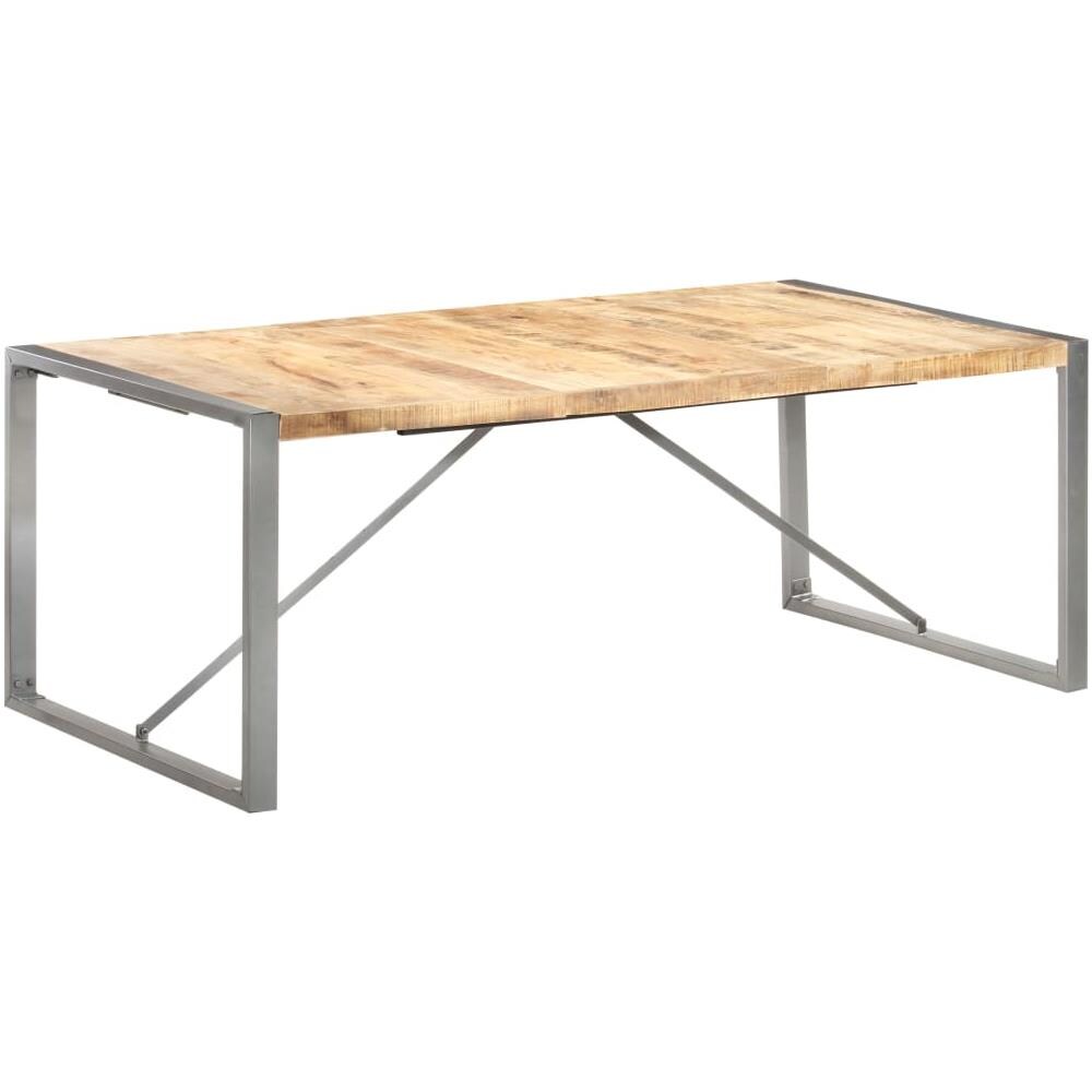 Tavolo Da Pranzo 200x100x75cm In Legno Massello Di Mango Grezzo - Foto 8