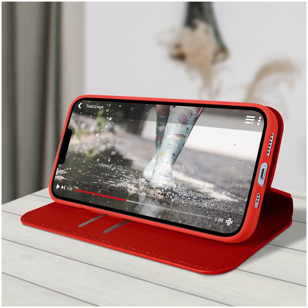 Custodia Iphone 13 Portafoglio E Supporto Video Rossa - Foto 5