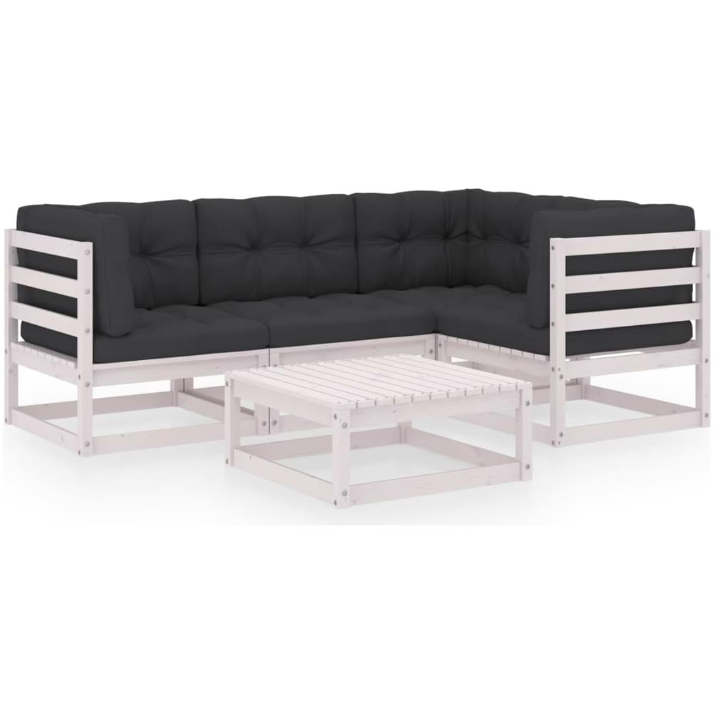 Set Divani da Giardino 5 pz con Cuscini Legno Massello di Pino - Foto 2