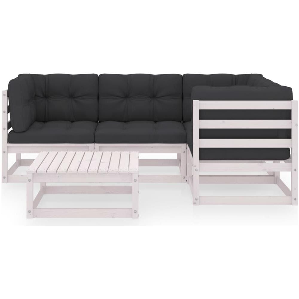 Set Divani da Giardino 5 pz con Cuscini Legno Massello di Pino - Foto 4
