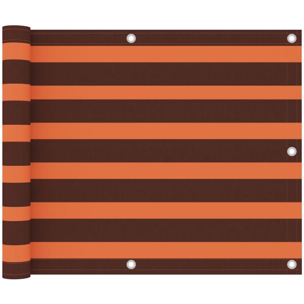 Paravento Balcone Arancione e Marrone 75x500 cm Tessuto Oxford - Foto 1