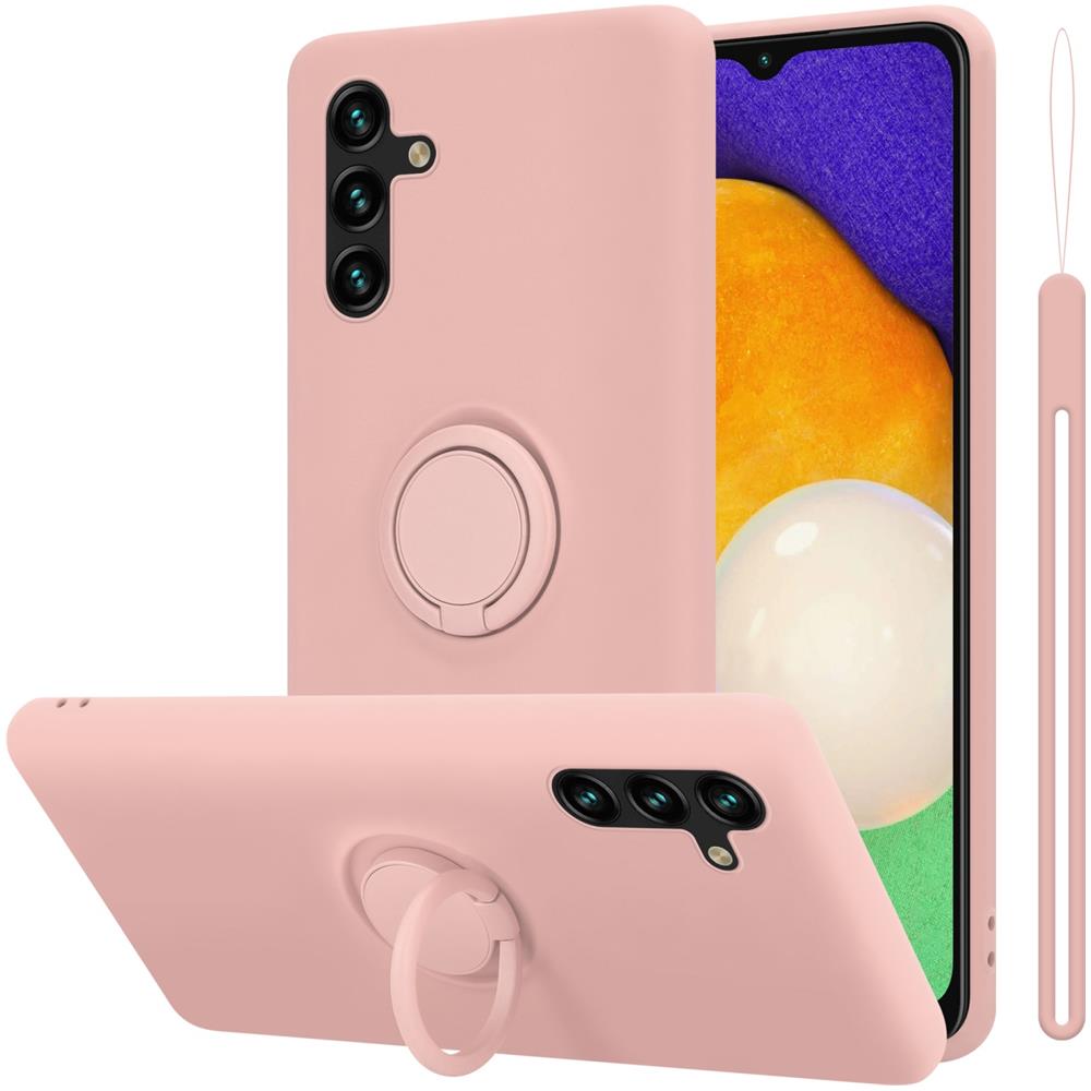 Custodia Compatibile Con Samsung Galaxy A13 5g In Liquid Rosa - Coperchio Protettivo In Silicone Tpu Flessibile Con Anello - Foto 1