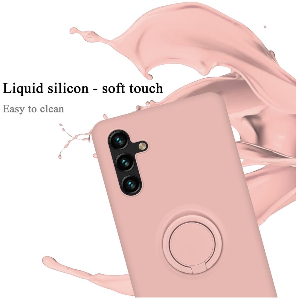 Custodia Compatibile Con Samsung Galaxy A13 5g In Liquid Rosa - Coperchio Protettivo In Silicone Tpu Flessibile Con Anello - Foto 2