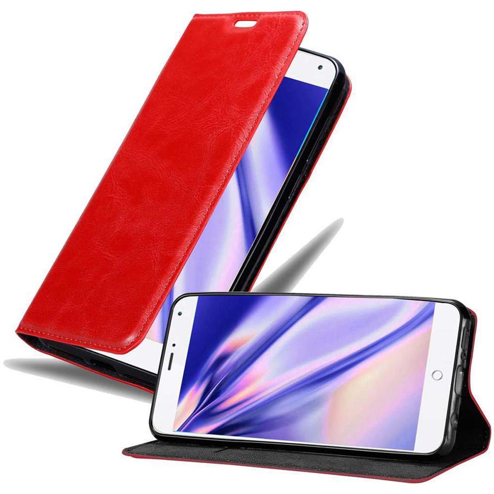 Cadorabo Custodia Compatibile Con Meizu Mx4 In Rosso Mela - Coperchio Protettiva Con Chiusura Magnetica, Funzione Stand E Tasca Per Le Carte - Foto 1