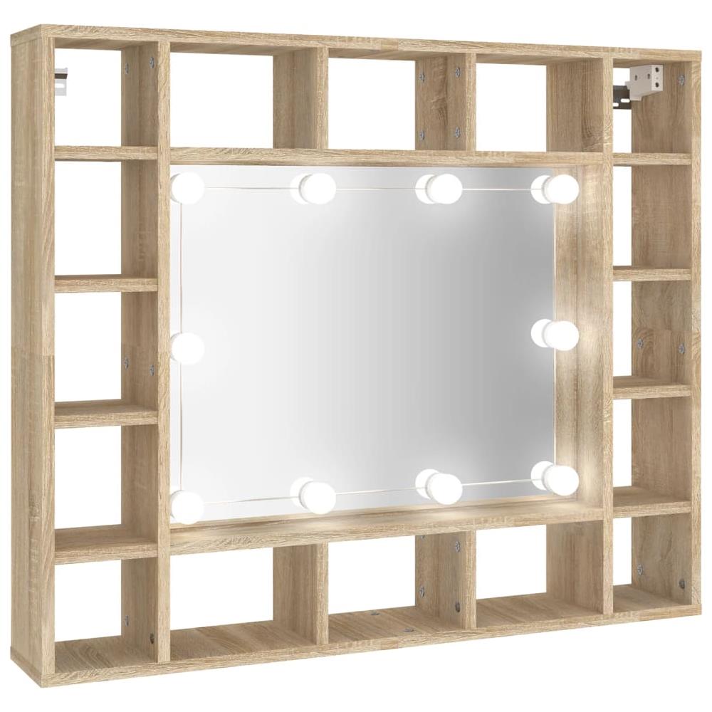 Mobile A Specchio Con Led Rovere Sonoma 91x15x76,5 Cm - Foto 2