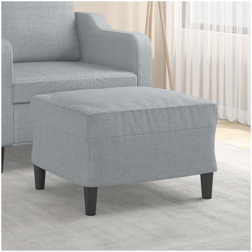 Poggiapiedi Grigio Chiaro 60x50x41 Cm In Tessuto - Foto 1