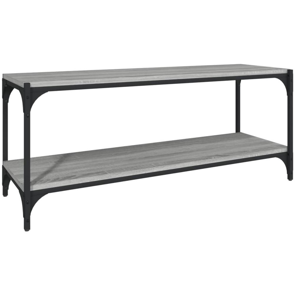 Mobile Tv Grigio Sonoma 100x33x41cm Legno Multistrato E Acciaio - Foto 2