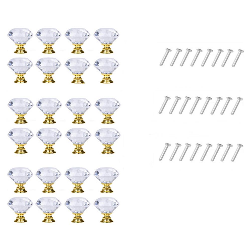 Pomelli Romboidali In Vetro Trasparente/oro 8 Pz - Foto 1