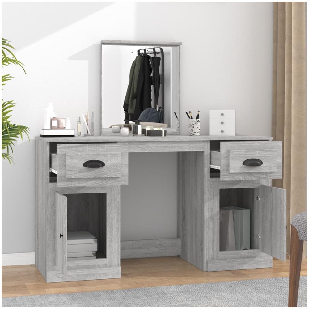 Toeletta Con Specchio Grigio Sonoma 130x50x132,5 Cm - Foto 3
