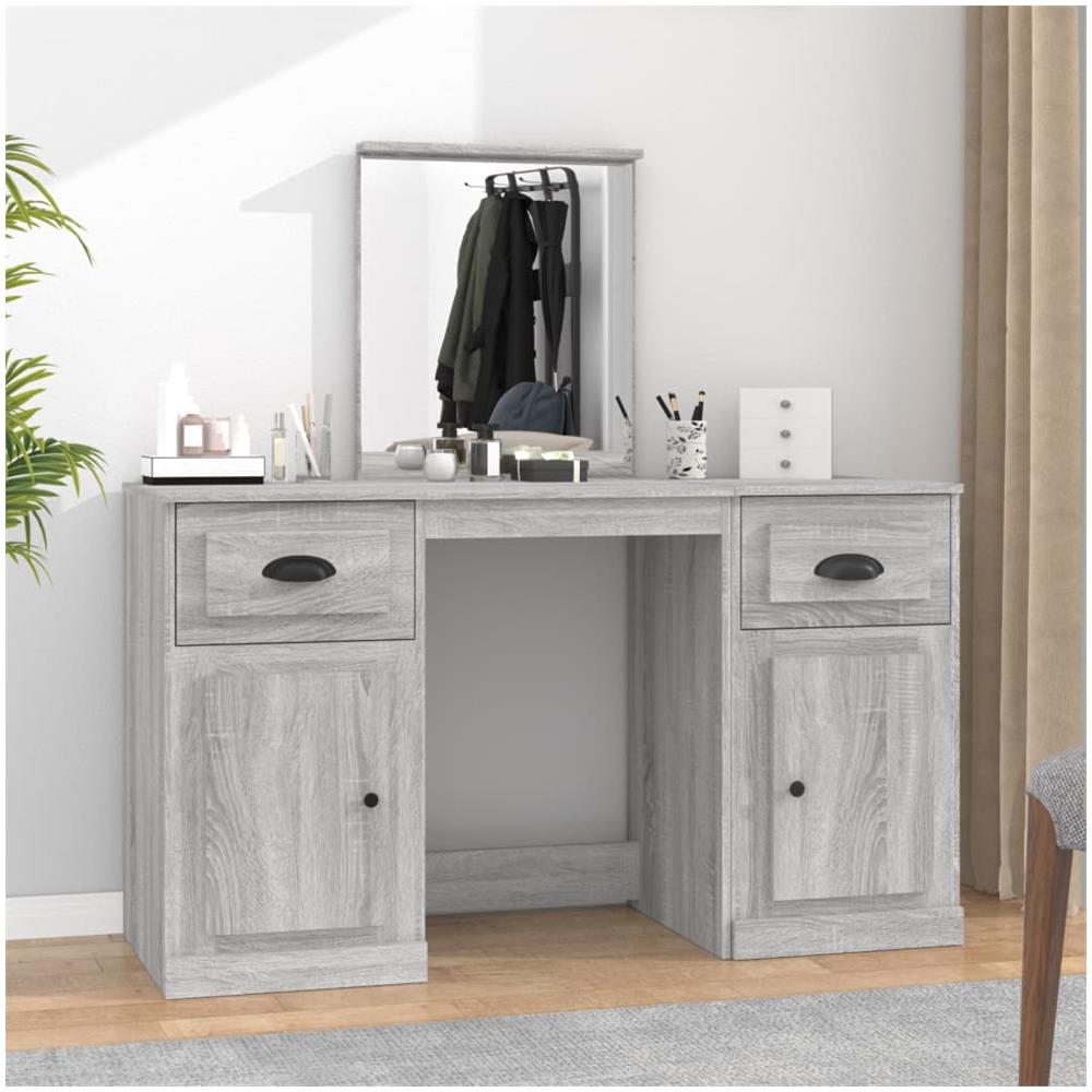 Toeletta Con Specchio Grigio Sonoma 130x50x132,5 Cm - Foto 1