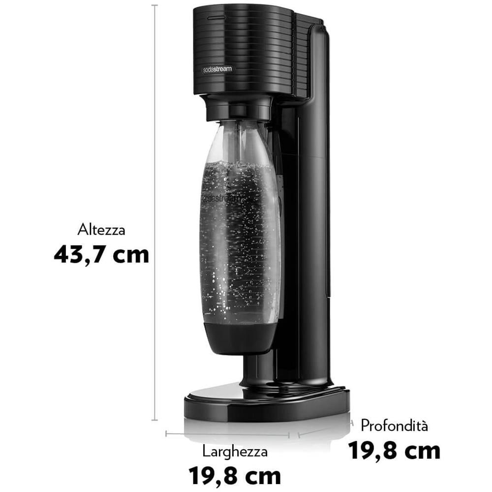 Gasatore Gaia con Nuovo Cilindro Gas CO2 CQC a Incastro Rapido e Bottiglia in PET da 1 Litro Lavabile in Lavastoviglie Colore Nero - Foto 8