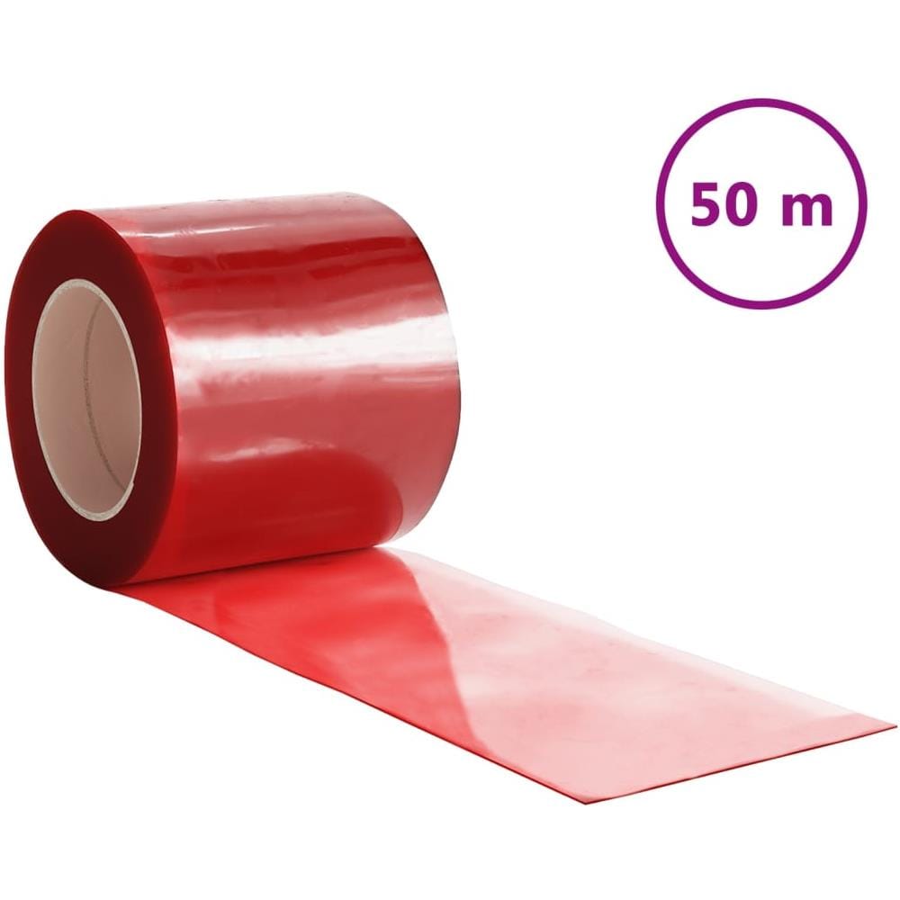 Tenda per Porte Rossa 200 mm x 1,6 mm 50 m in PVC - Foto 1