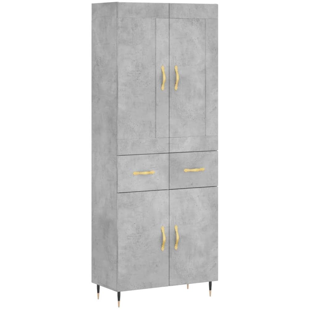Credenza Grigio Cemento 69,5x34x180 Cm In Legno Multistrato - Foto 2