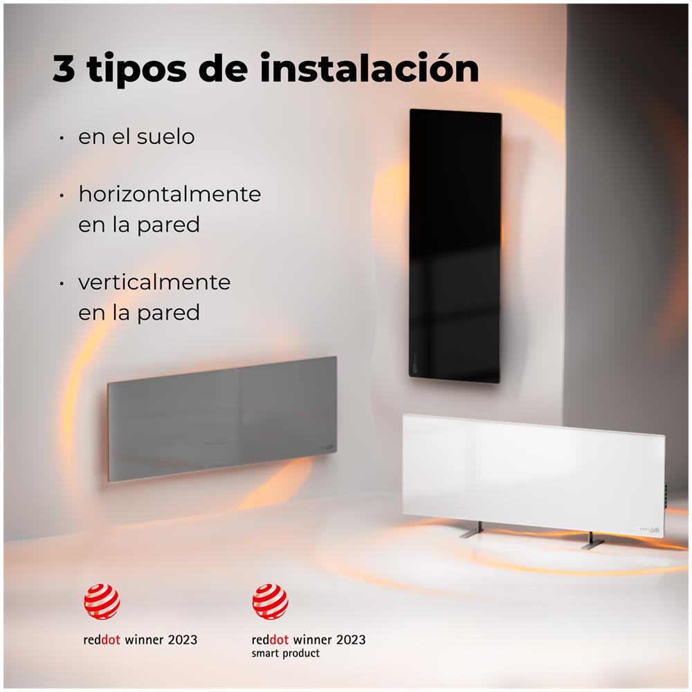 Infrarot Heizkörper Premium Eco Smart LED GH3S 700W WH retail Interno Grigio Riscaldatore ambiente elettrico a infrarossi - Foto 16