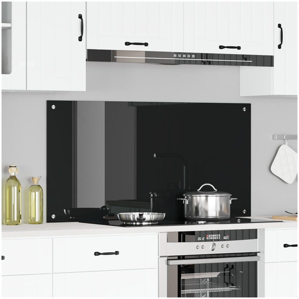 Retroback da Cucina Nero Vetro 120 x 60 cm Durevole - Foto 2