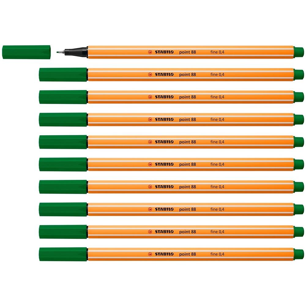 point 88 - Fineliner - Confezione da 10 - Verde - Foto 1