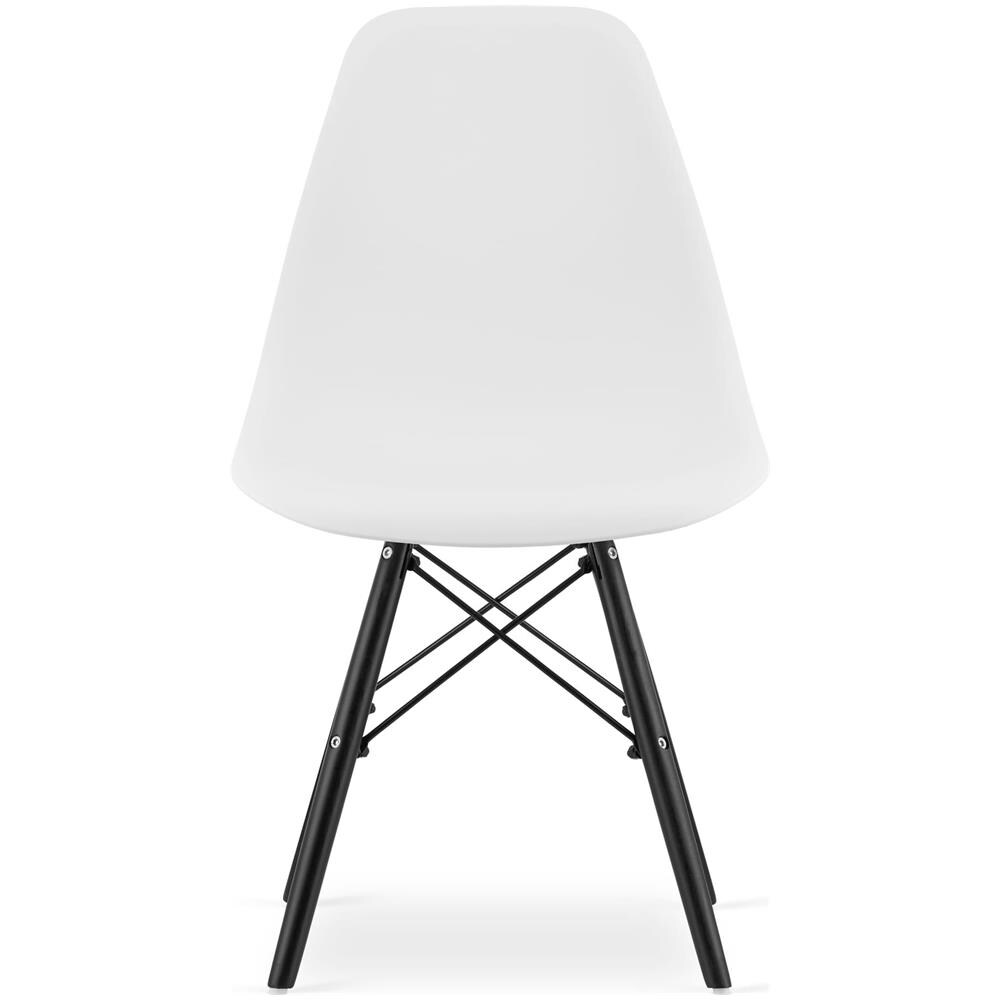 Sedia OSAKA bianca gambe nere ergonomica per soggiorno - Foto 2