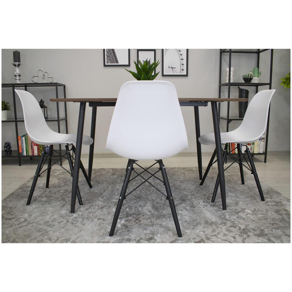 Sedia OSAKA bianca gambe nere ergonomica per soggiorno - Foto 10