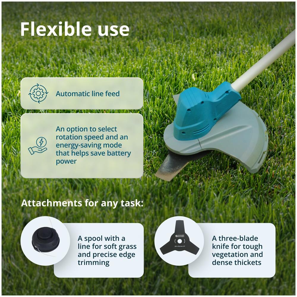 Tagliaerba A Batteria E Decespugliatore Ks Bct-40v Tensione Nominale, V 40 (20+20) Capacità Della Batteria Consigliata 2 X 2 Ah, 2 X 4 Ah, 2 X 6 Ah, 2 X 8 Ah - Foto 4