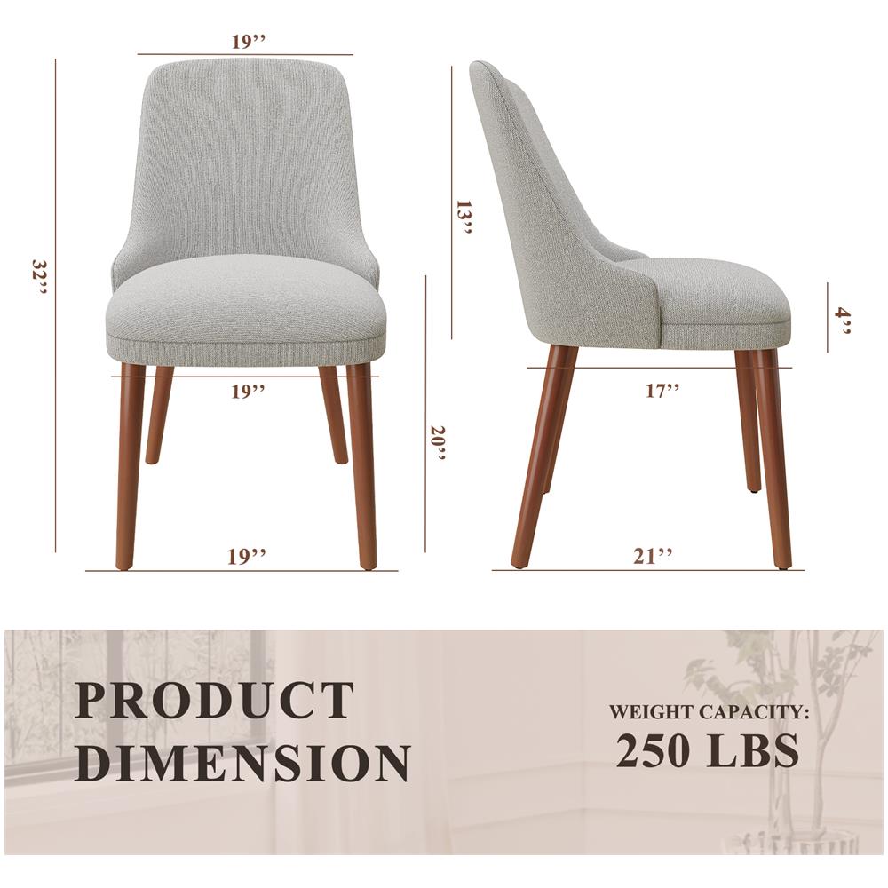 Sedie Da Pranzo Set Da 2 Con Schienale Alto Stile Vintage Chic, Seduta Confortevole, Ideali Per Cucina E Sala Da Pranzo, Grigio - Foto 2