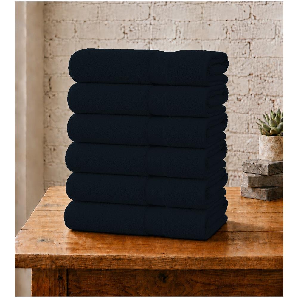 Set 6 Asciugamani Viso 55x100 cm - Eleganza e Comfort per il Tuo Bagno - Black (Nero) - Foto 1